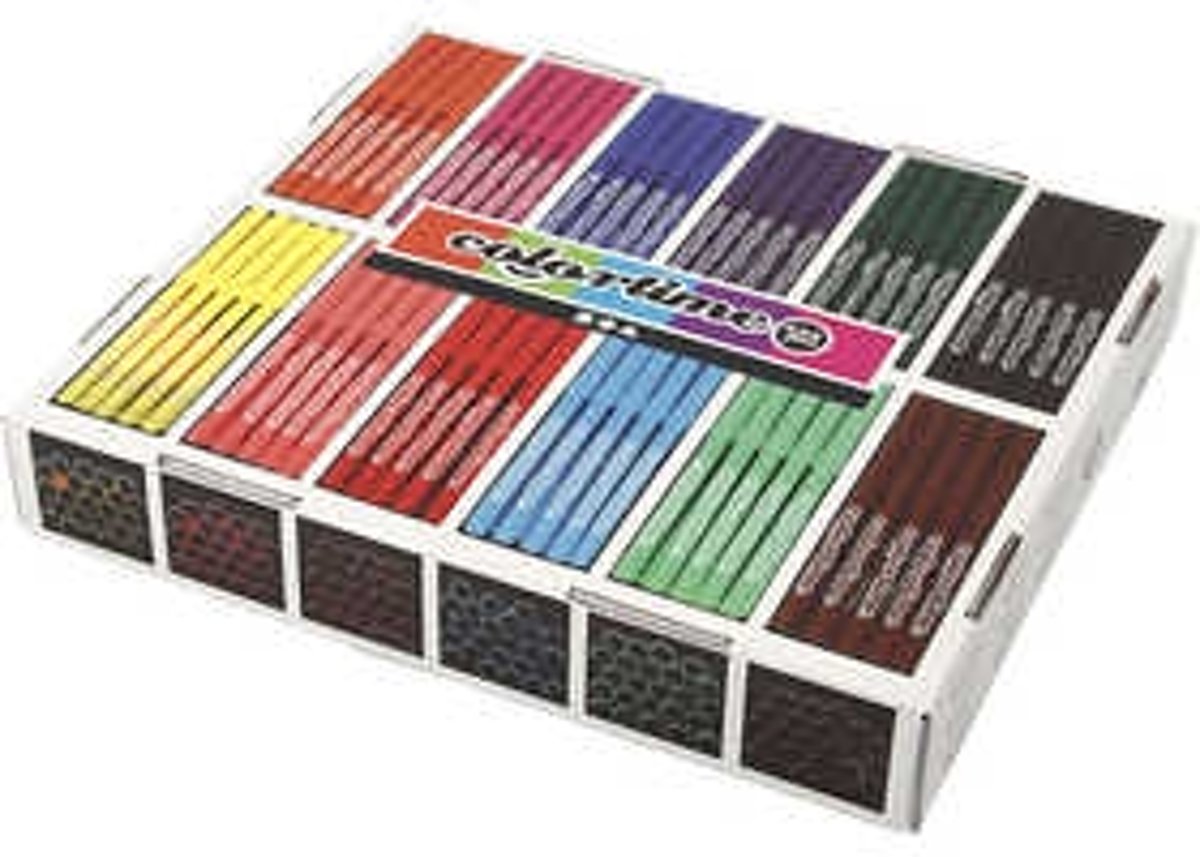 Colortime stift, lijndikte: 2 mm, diverse kleuren, 12x24stuks [HOB-373545]